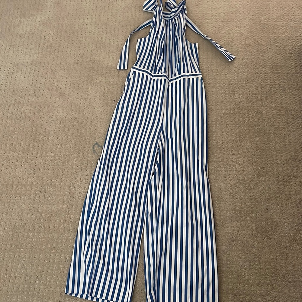 JCrew Striped Wide leg jumpsuit